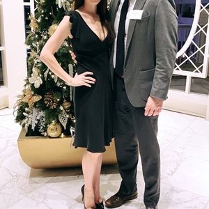 J.Crew Silk Little Black Dress with Flutter Sleeve